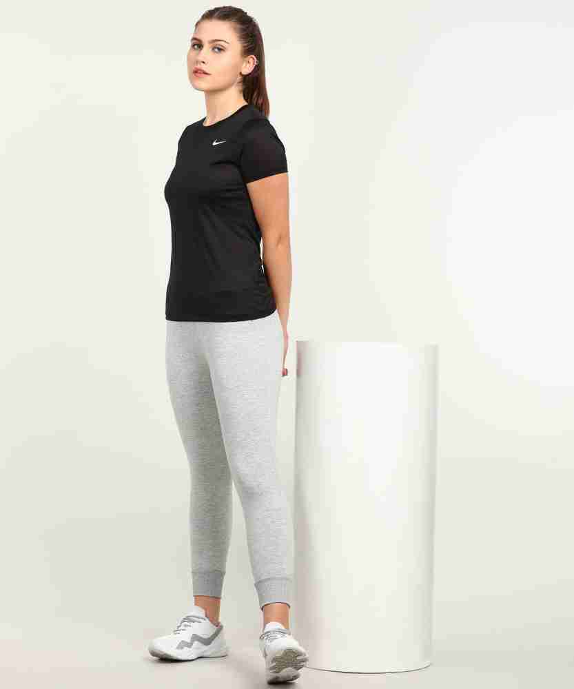 NIKE Solid Women Round Neck Black T-Shirt - Buy NIKE Solid Women Round Neck  Black T-Shirt Online at Best Prices in India