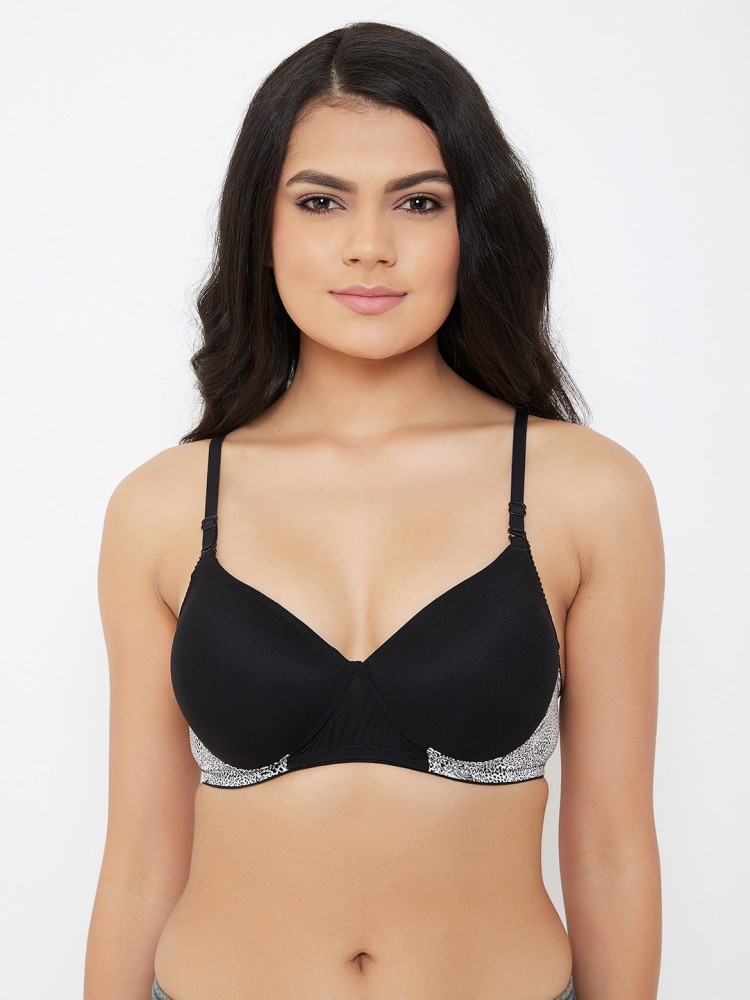 Lyra Blue & Black Cotton Printed T-Shirt Bra