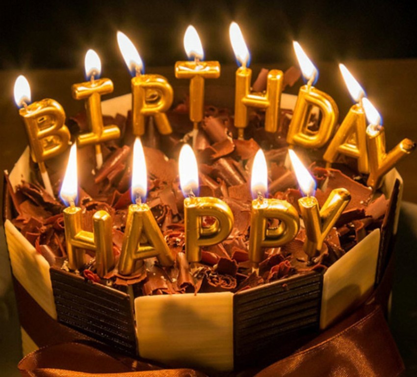Premium Photo | Birthday cake with candles balloons happy birthday