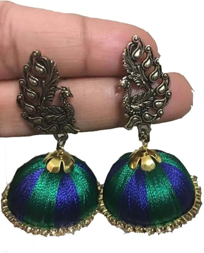 Colorful Silk Thread Earrings Elegant Silk Thread Colors Silk