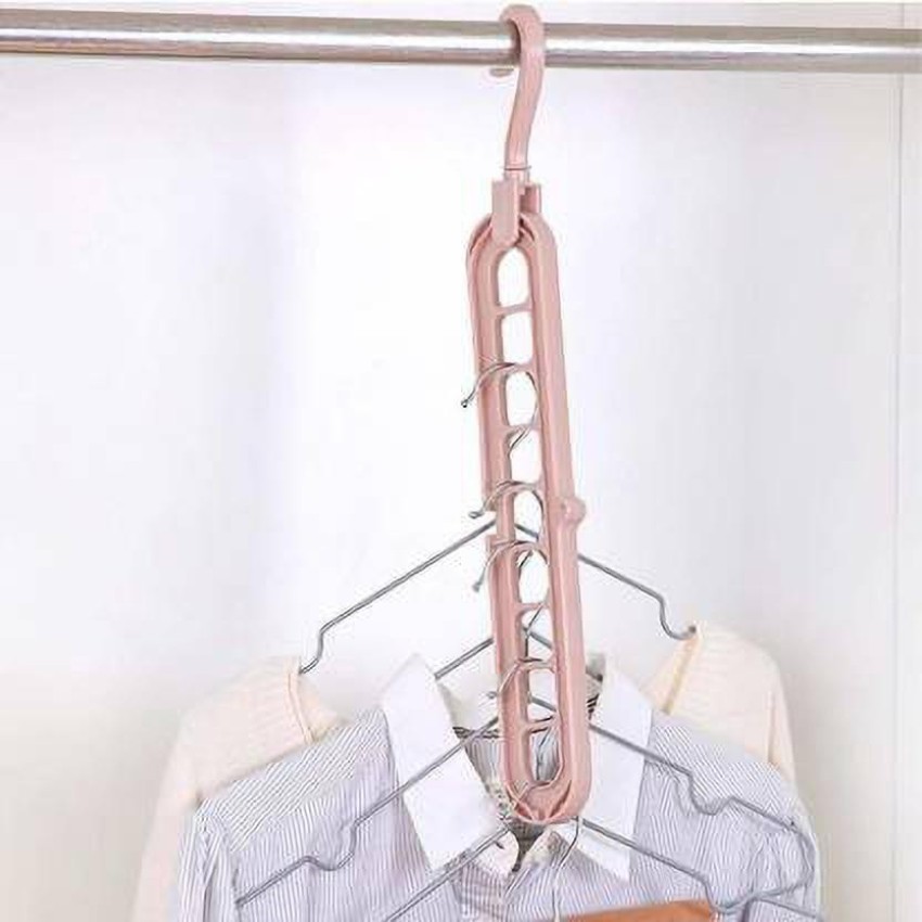 1pc 9-hole Rotating Magic Clothes Hanger For Storage And