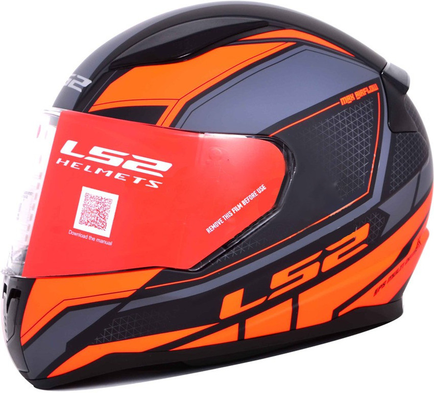 LS2 FF353 Rapid Infinity Matt Black Grey Orange Anti Fog Visor