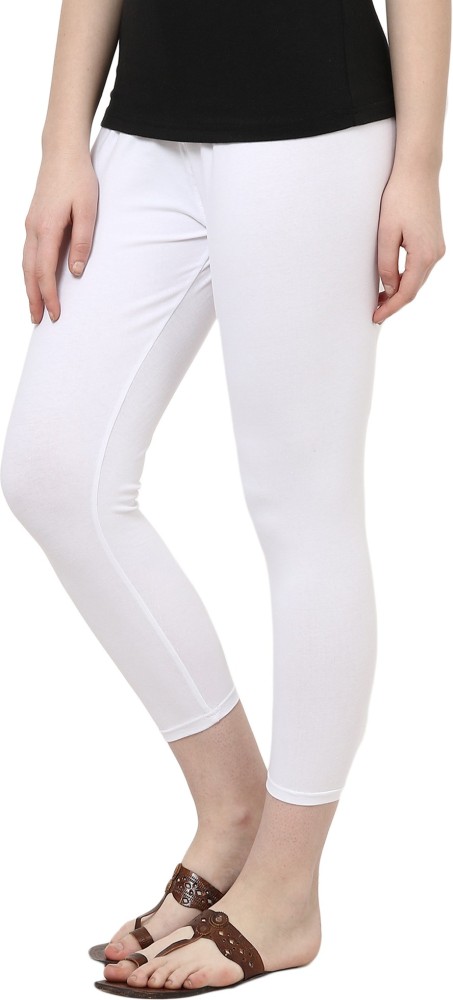 Buy KESHAV SRUSHTI Women's Cotton Lycra Ankle Length Legging (KS-07-22-2  Combo-S-White,Parrot Green_Pack of 2) at