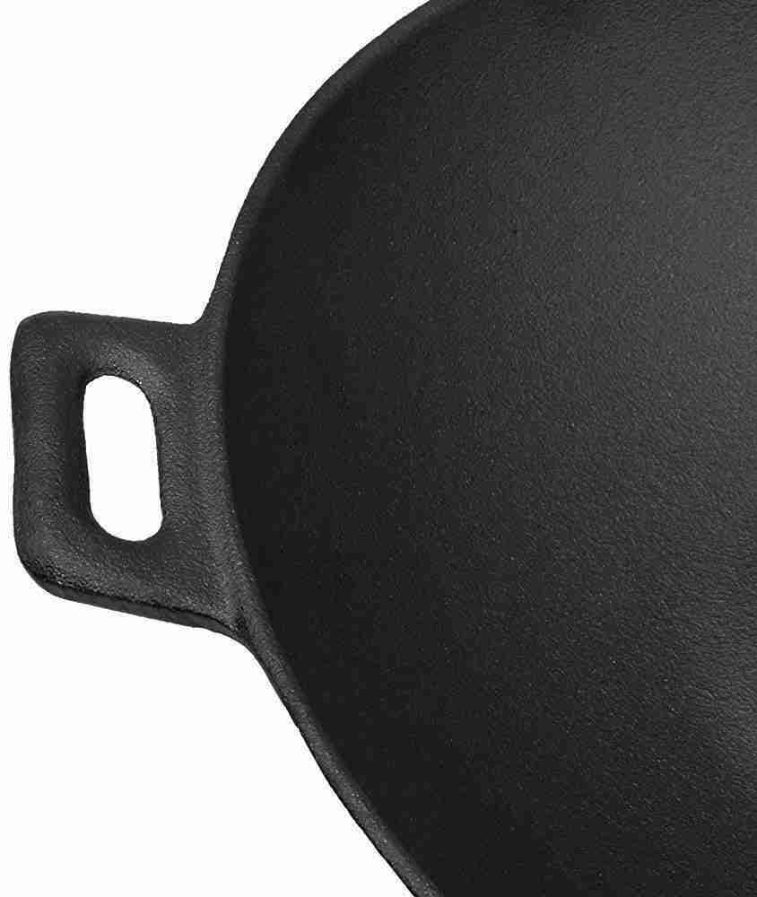 Trilonium Triple Seasoned Cast Iron Kadai 26 cm, Sleek, Weighs 2.4