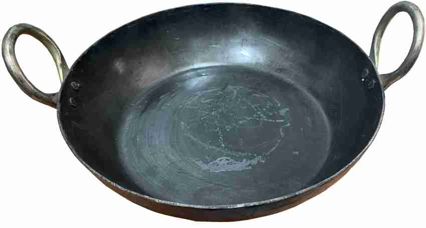 Traditional Indian New Handmade Cast Iron Kadai 11'' inch cooking wok