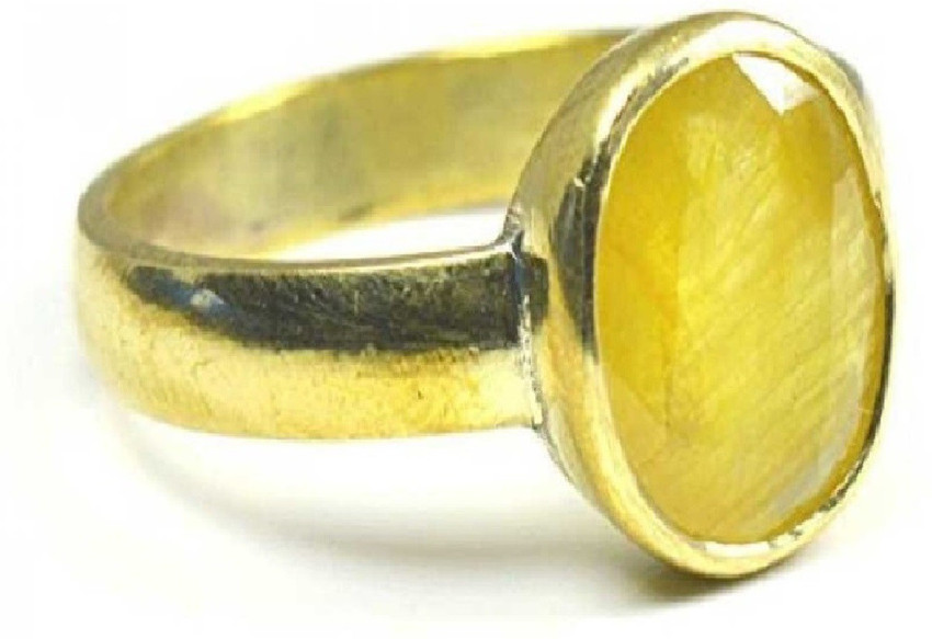 RS JEWELLERS Natural Certified Yellow Pukhraj Gemstone 5.12