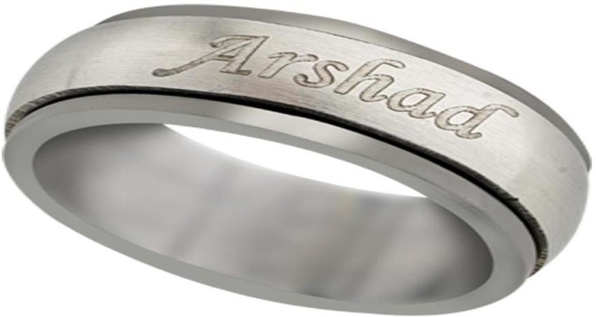 Silver ring for store men with name