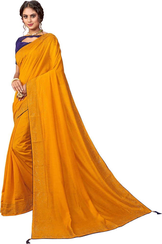 Plain saree with designer hotsell blouse flipkart