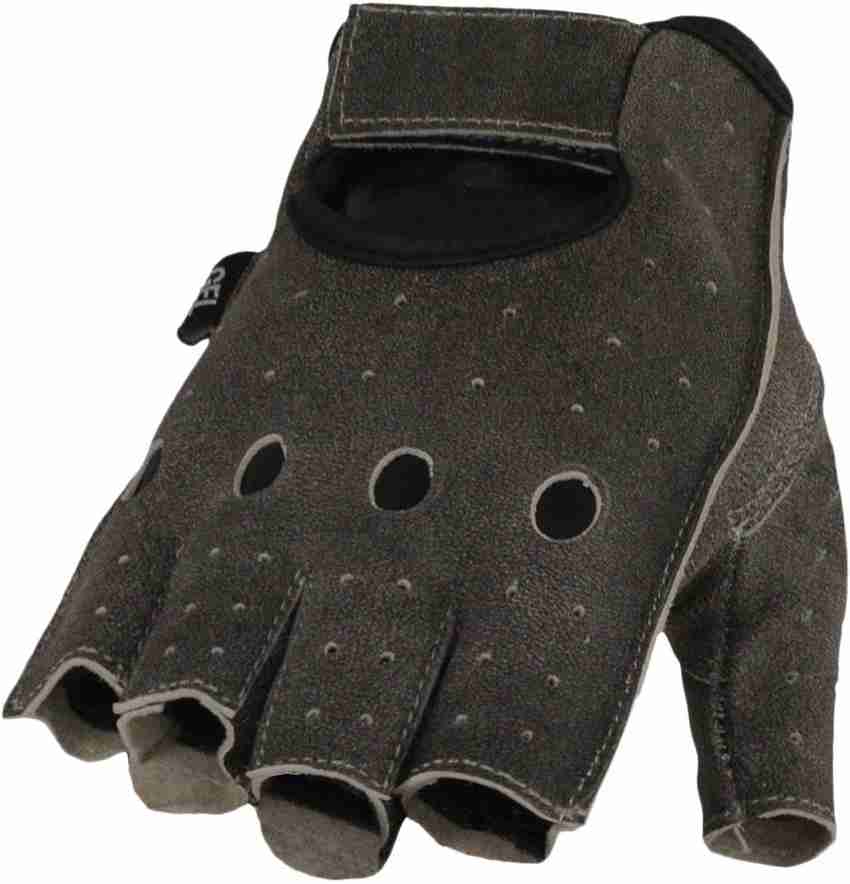 Milwaukee Leather Men s Leather Fingerless Gloves with Gel Padded
