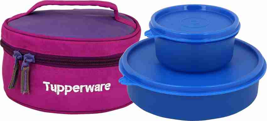 NEW Tupperware Lunch Set 750ml Bottle Lunch Box Snack Containers Purple or  Blue 