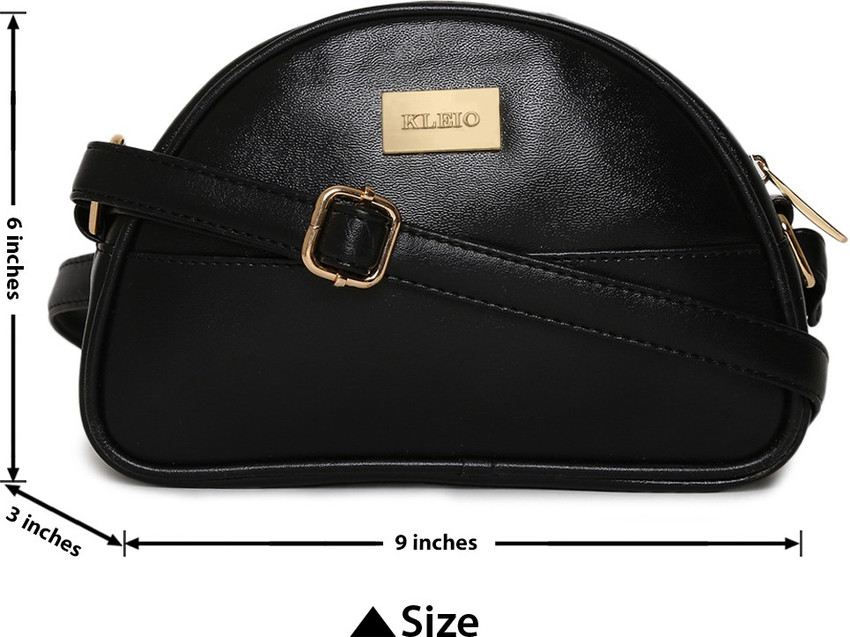 KLEIO Black Sling Bag Beautiful D Shape Light Crossbody Sling Hand bag For Women Girls Ladies Black Price in India Flipkart