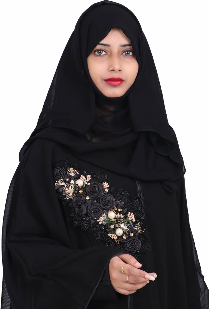 Dubai Collection Polyester Self Design Abaya With Hijab Price in India Buy Dubai Collection Polyester Self Design Abaya With Hijab online at Flipkart