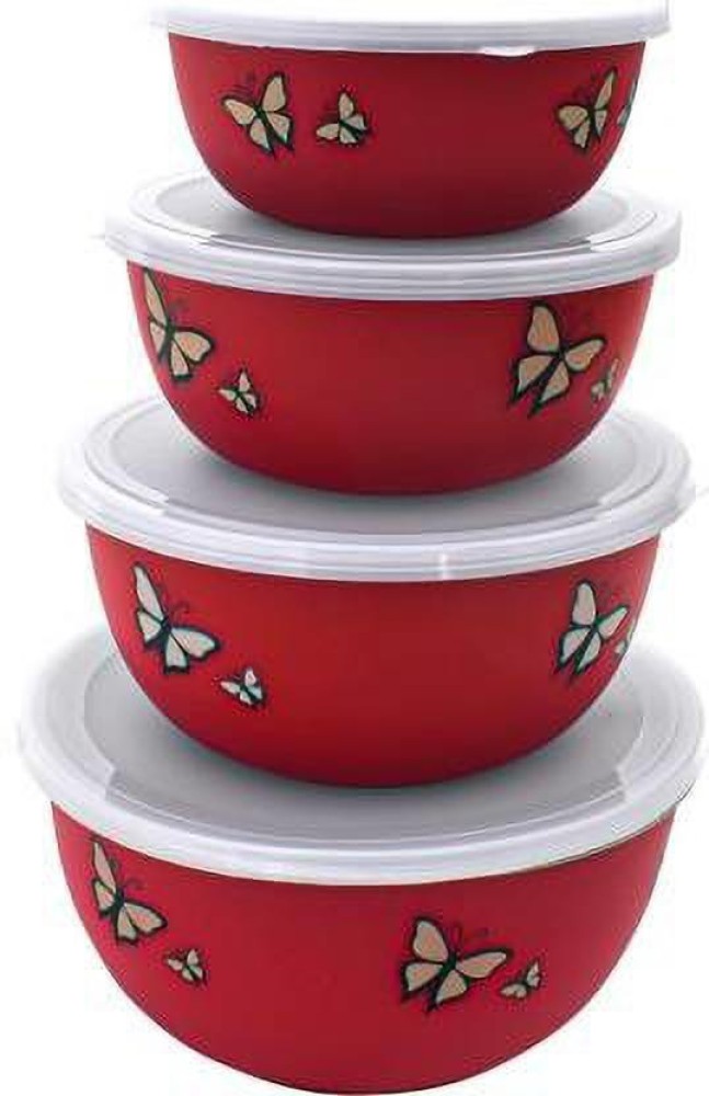 PNP Round Plastic Set of 3 Flora Microwave Safe Bowls