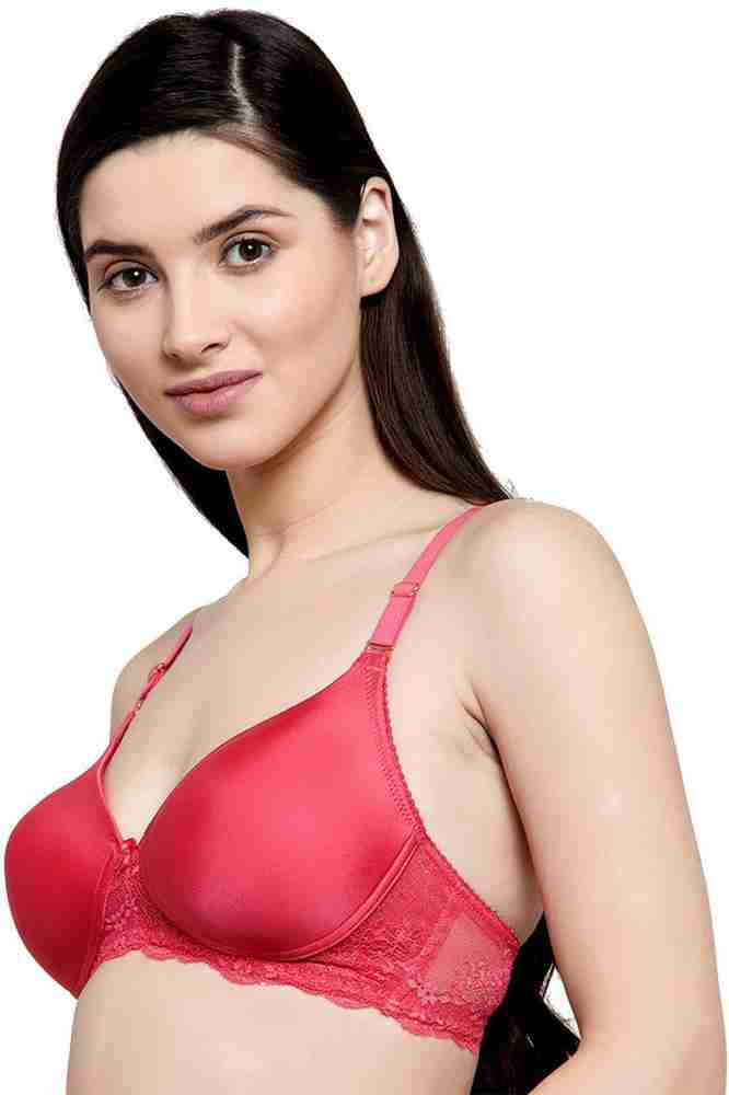 Groversons Paris Beauty Padded non wired exotic bra with premium lace  (Coral) Women T-Shirt Lightly Padded Bra - Buy Groversons Paris Beauty  Padded non wired exotic bra with premium lace (Coral) Women