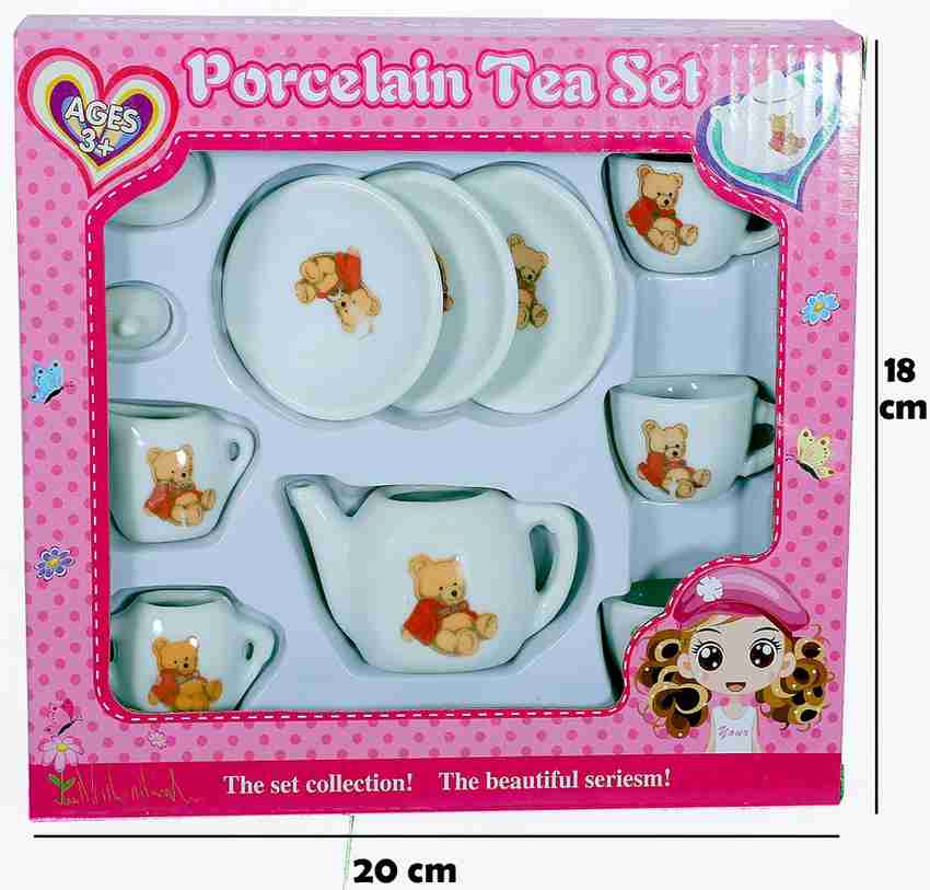 Toyvala Miniature Tea Set for Kids Porcelain Tea Party Set Miniature Tea Set for Kids Porcelain Tea Party Set Buy Happy Bear Themed Tea Set For Kids toys in India
