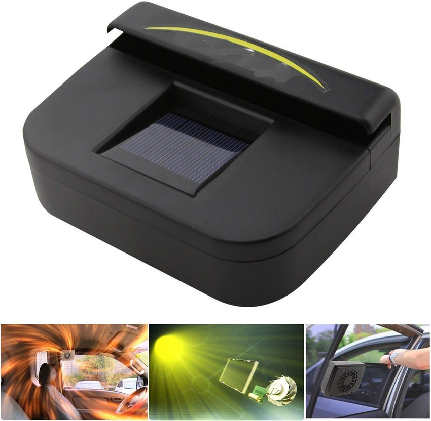 Solar powered store fan for car