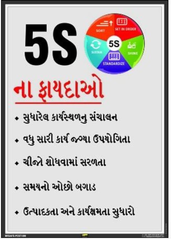 Mr. Safe - 5S Benefits Poster in Hindi Eco Vinyl Sticker 2 ft X 3