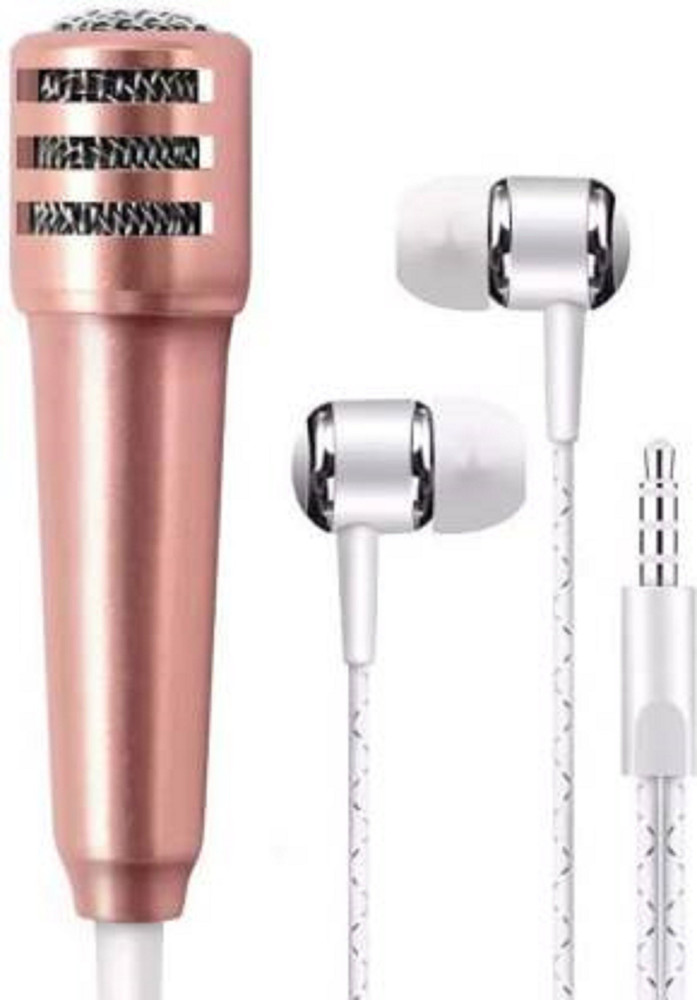 Dilurban Voice recording Singing Mic attached with Earphone Wired
