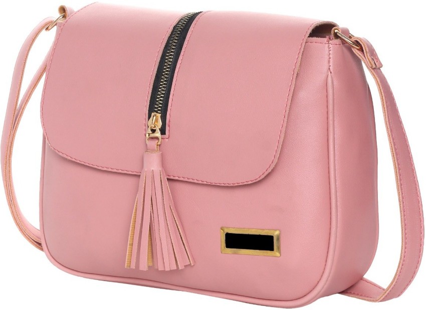 Leather Retail Pink Sling Bag Sling Bag Pink Price in India