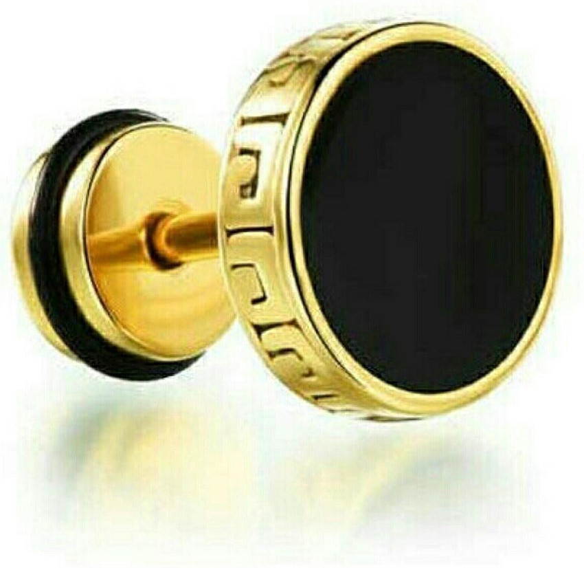 Mens black gold earrings sale