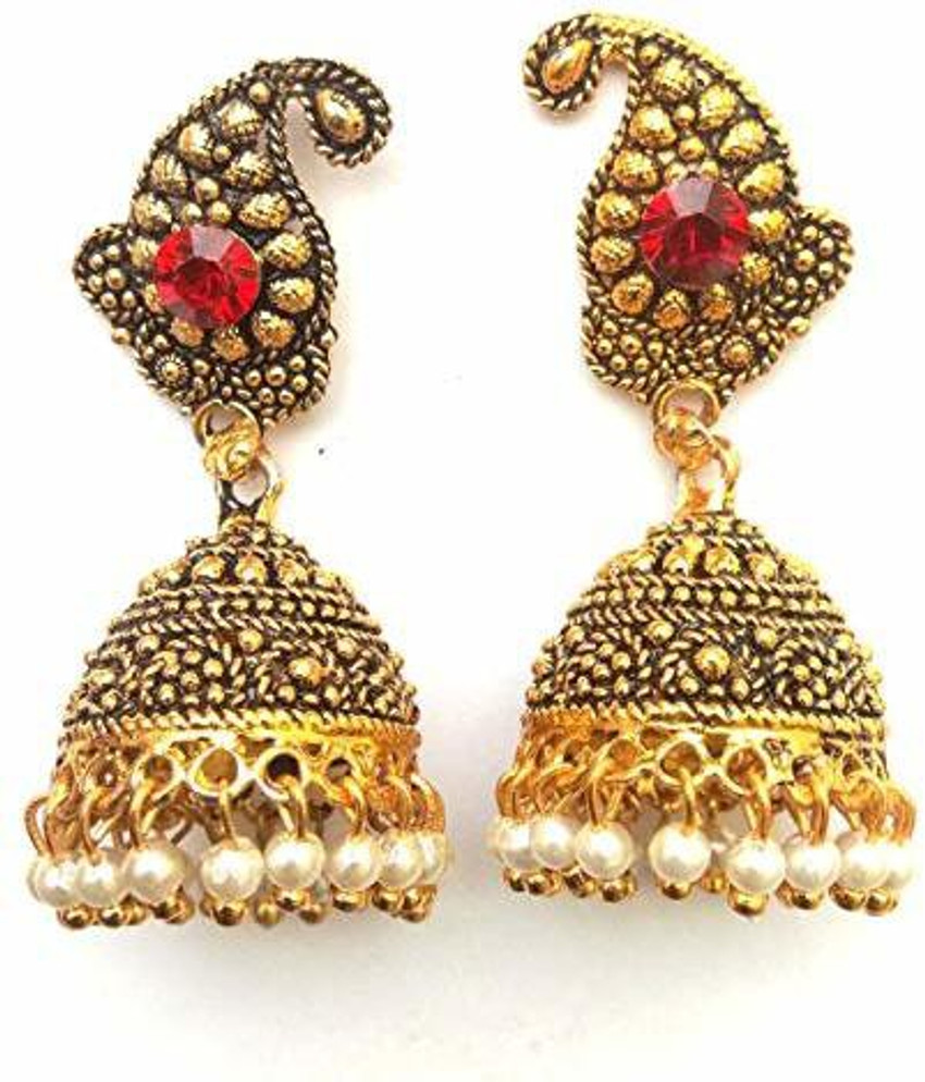 Flipkart Buy Ayan Artificial Oxidized Gold finish All0y metal Party wear Jhumka earring for Women Girls Alloy Jhumki Earring Online at Best Prices in India