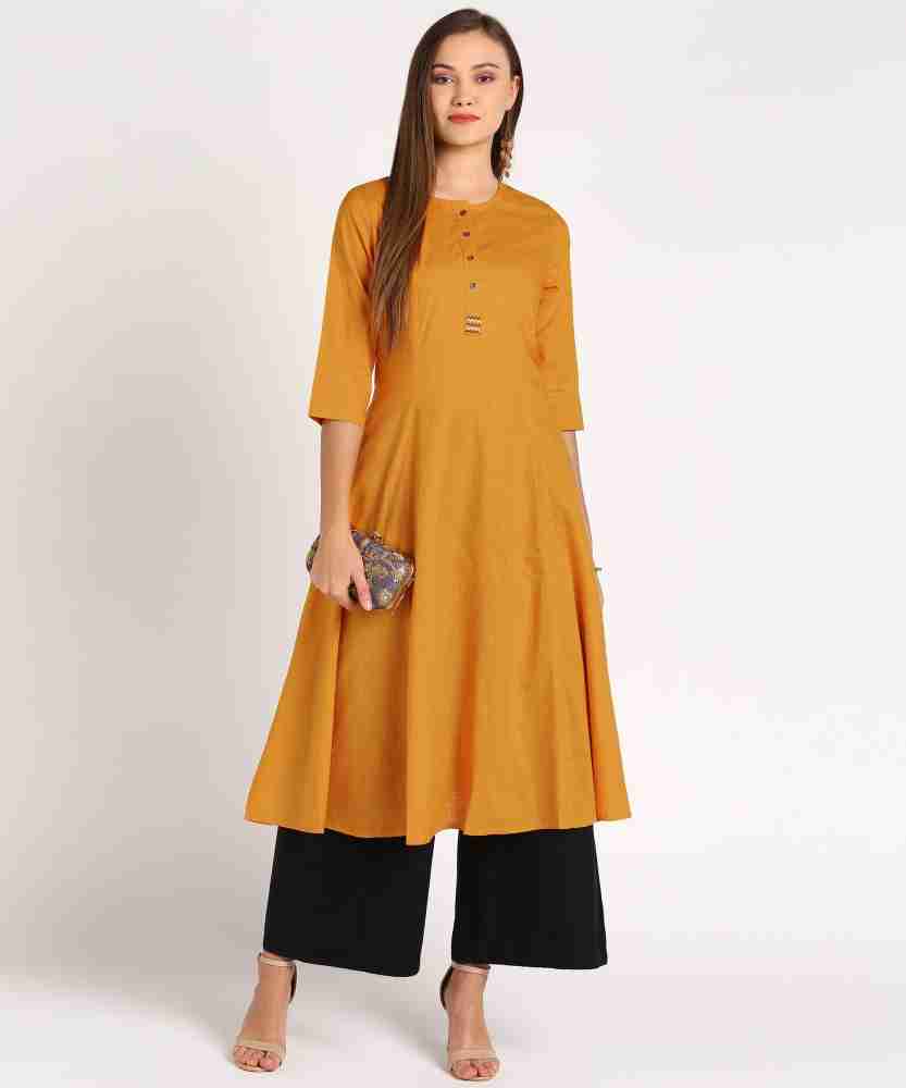 Rangmanch by Pantaloons Women Solid Flared Kurta - Buy Rangmanch by  Pantaloons Women Solid Flared Kurta Online at Best Prices in India