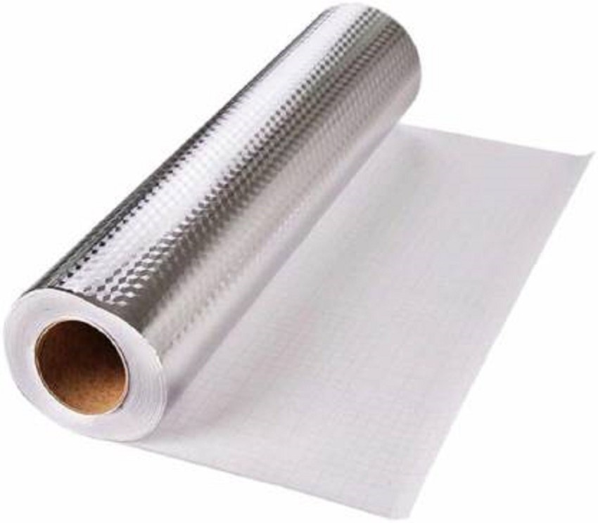 Cre8tive 24 inch x 118 inch Wide Silver Aluminum Foil Contact Paper Peel and Stick Waterproof Oil Proof Stainless Steel Wallpaper Heat Resistant for