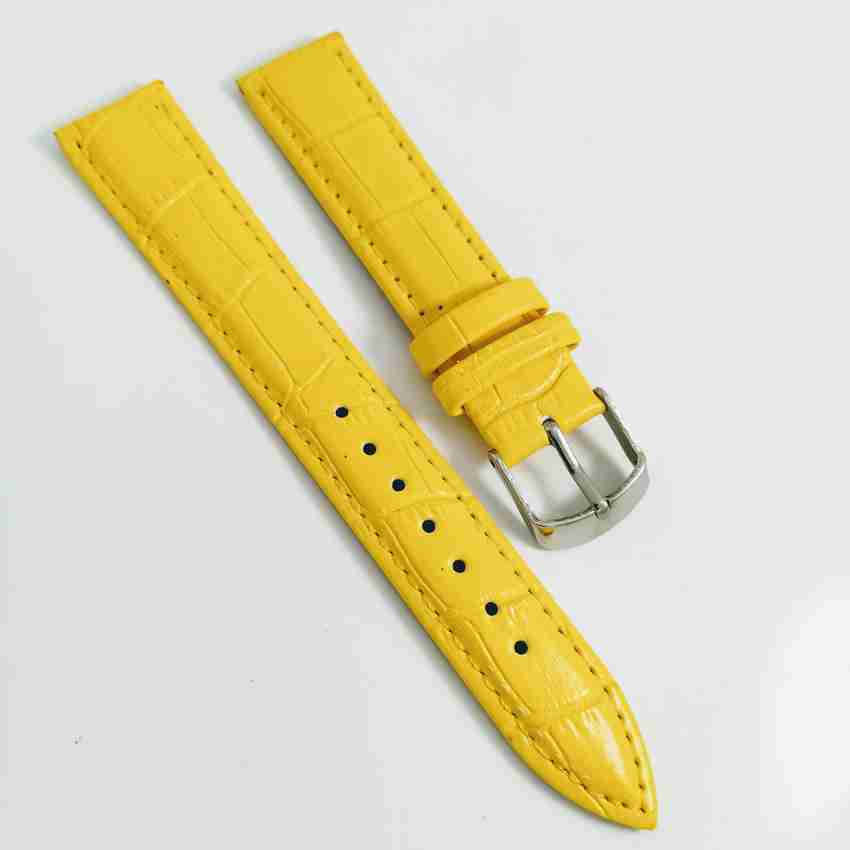uberjewels Yellow Color Leather watch strap for 18mm lugsize 18