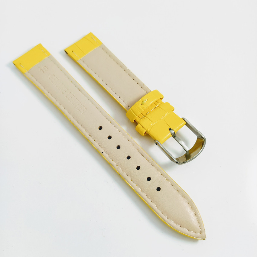 Yellow leather watch strap discount
