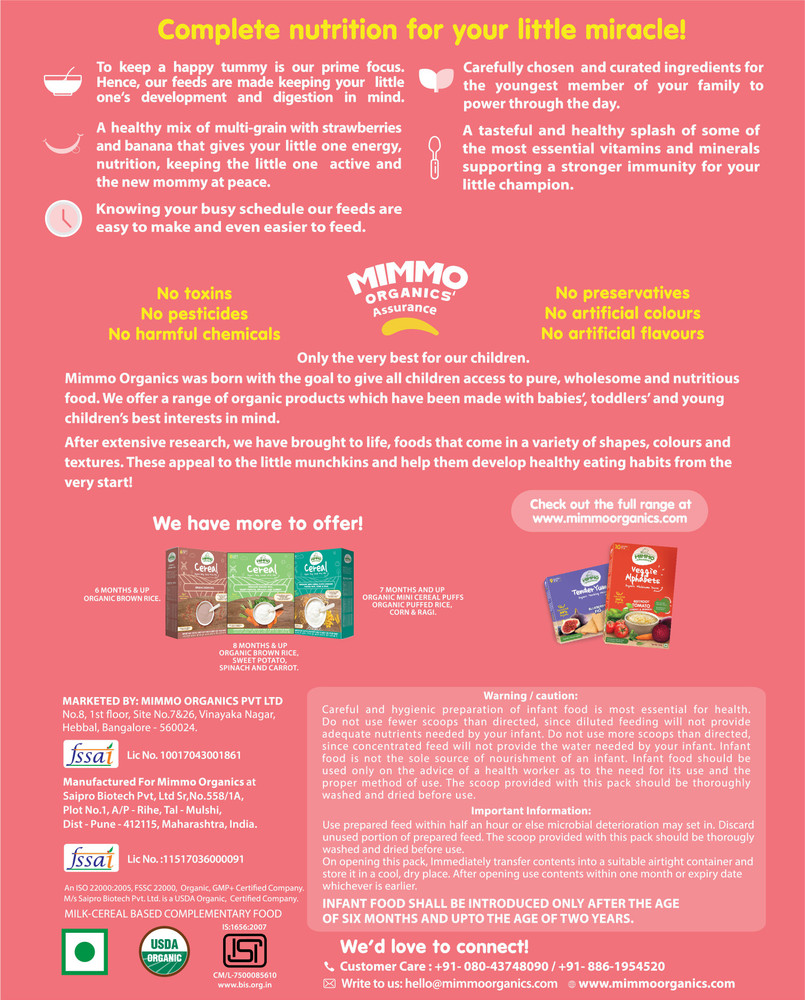 Mimmo organics 2024 cereal