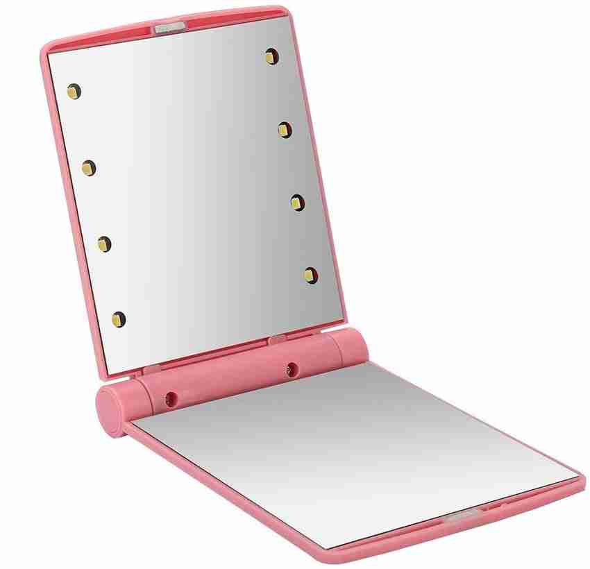 Simxen Compact Travel Makeup Mirror with 8 LED Lights Handheld