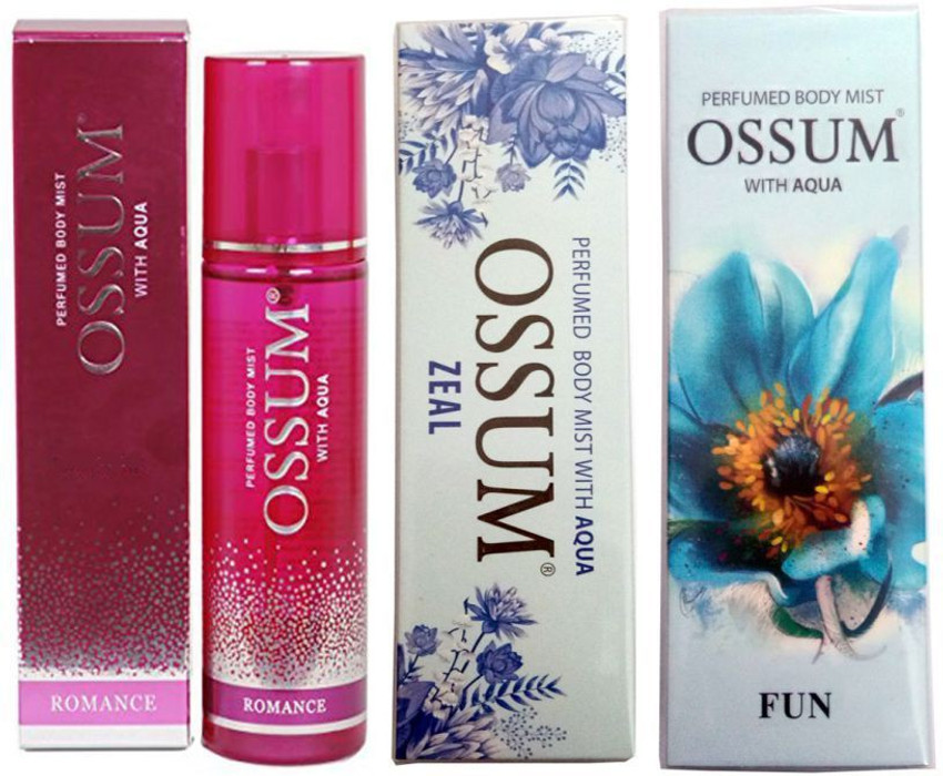 OSSUM 1 ZEAL PERFUMED BODY MIST 115 ML 1 ROMANCE PERFUMED BODY