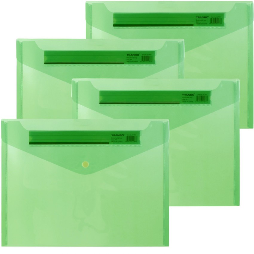 Green PU Leather A4 File Folder Document Holder Waterproof