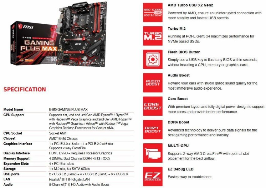 B450 msi gaming on sale plus