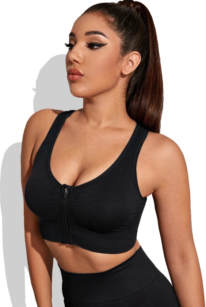 TWO DOTS Front Zipper Padded Sports Bra for women stylish - for Gym, Yoga,  Dancing, Running, Fitness, Workout or Aerobic - Pack of 2 Women Sports  Lightly Padded Bra - Buy TWO
