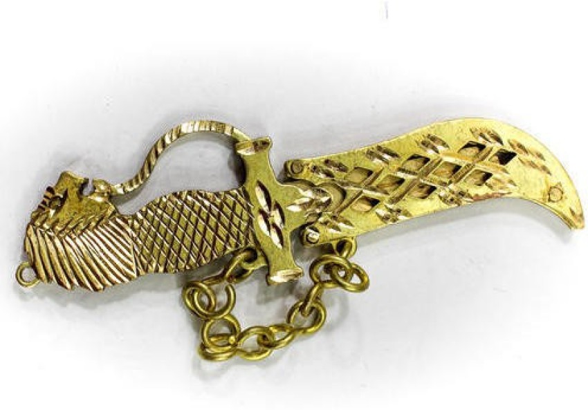 Vintage Antique Brass Key Chain Ring (Brass Airplane)
