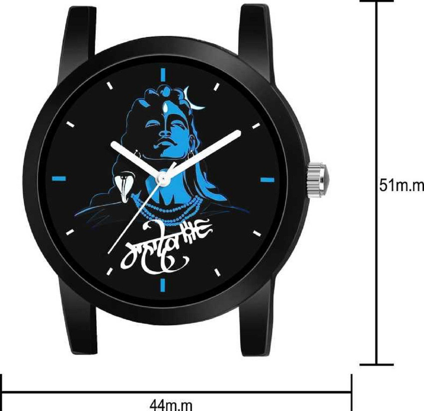 HANS ENTERPRISE Mahadev Mahakal Shiva Black Dial Black Strap