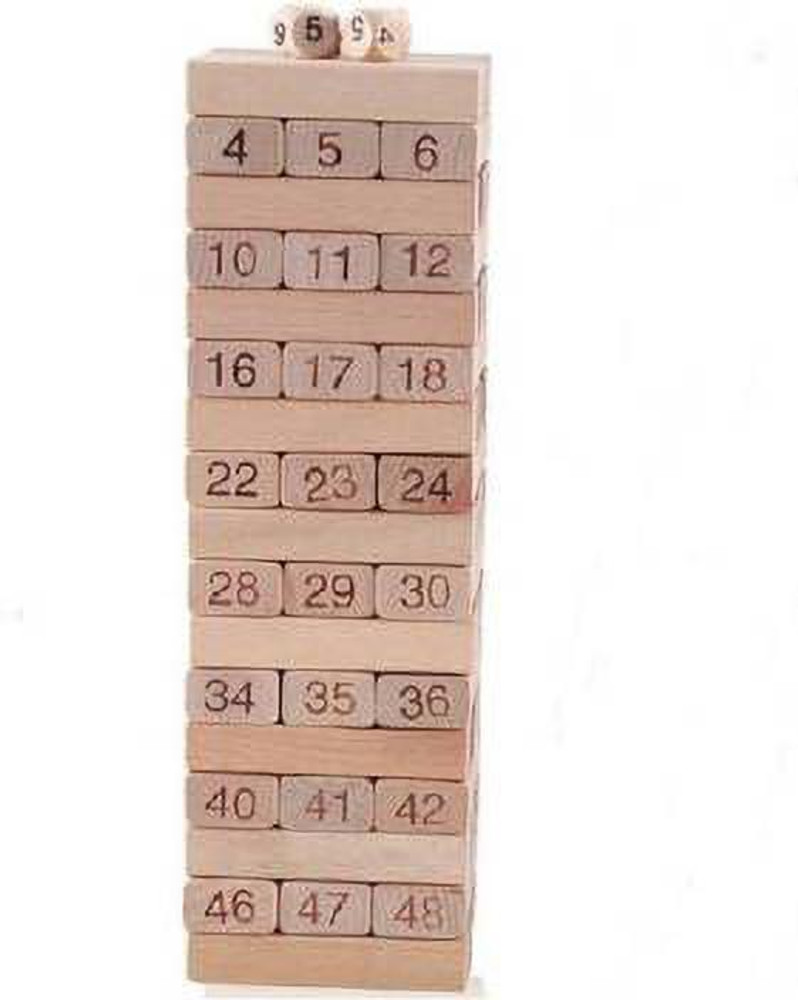 heet 51 PCS jenga classic indoor game Educational Board Games 51