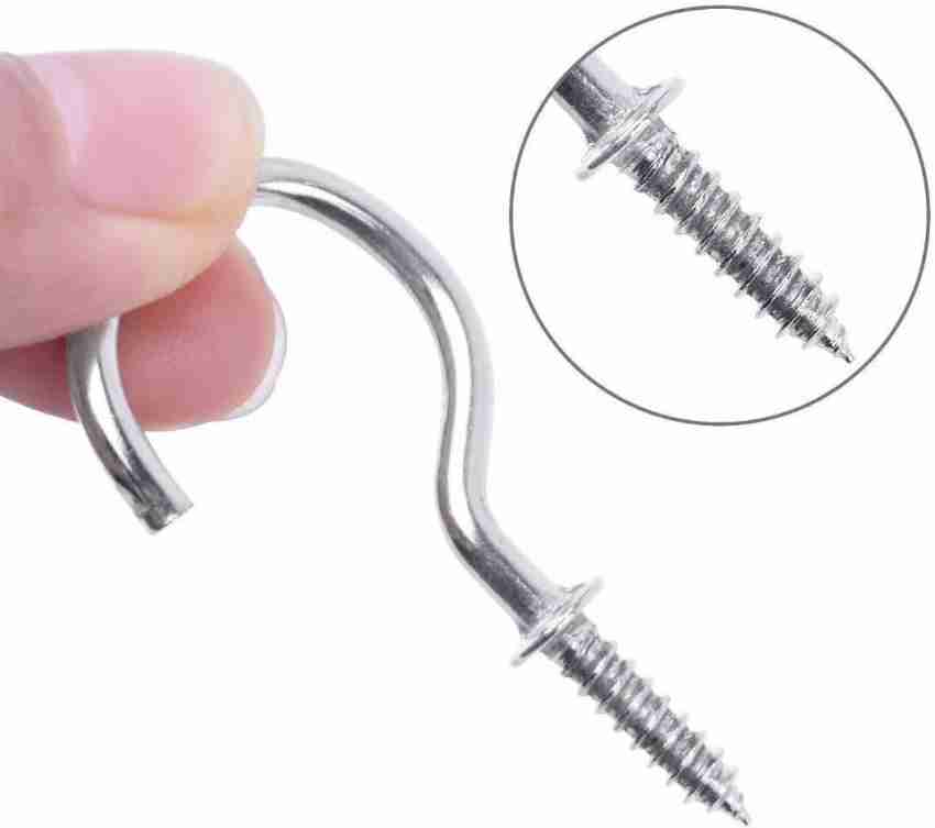 100 Nickel Plating Screw Eye Hooks Heavy Duty Screw Hook Hanging