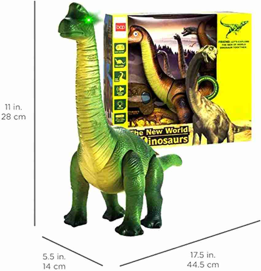 Funrally Dino Planet Remote Control RC Walking Dinosaur Toy with Shaking Head Light Up Eyes and Sounds Brachiosaurus Dino Planet Remote Control RC Walking Dinosaur Toy with Shaking Head Light Up