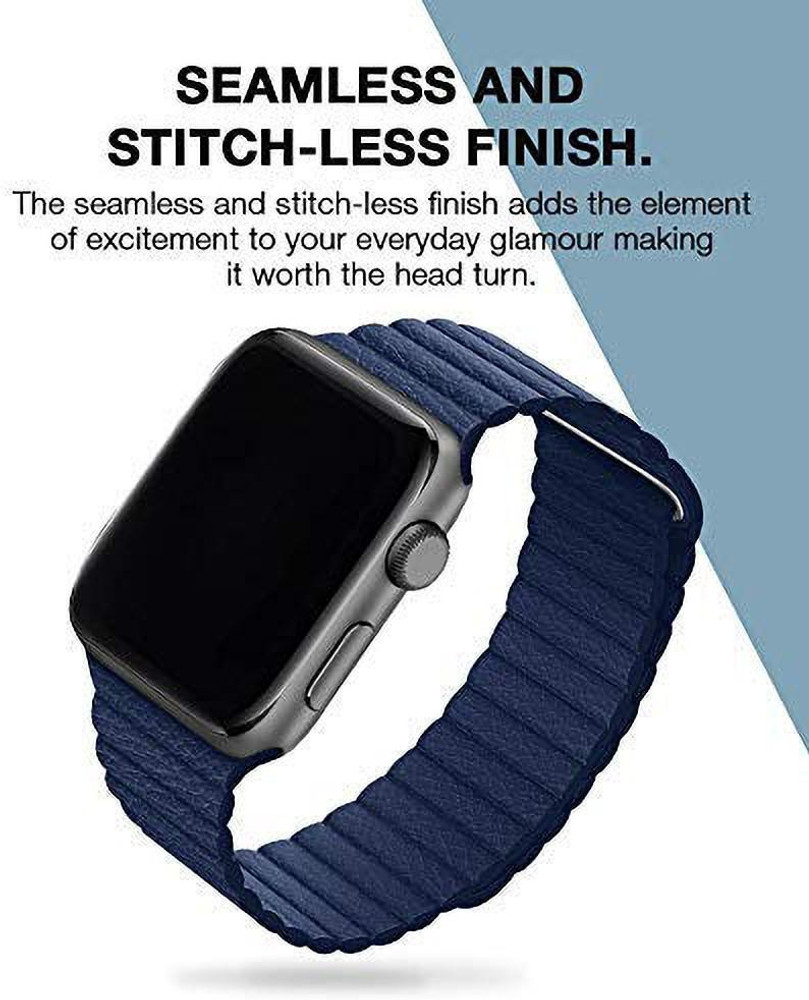 Apple watch shop blue leather loop