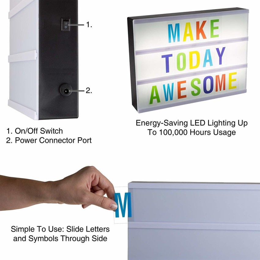 12 Battery Operated LED Light Box with Letters & Numbers