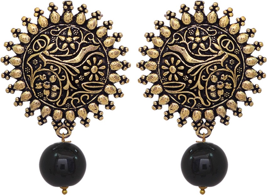 Oxidized Gold Plated Handmade Round Studs Jhumka Jhumki  Etsy  Indian  jewellery design earrings Indian jewelry earrings Jhumki earrings