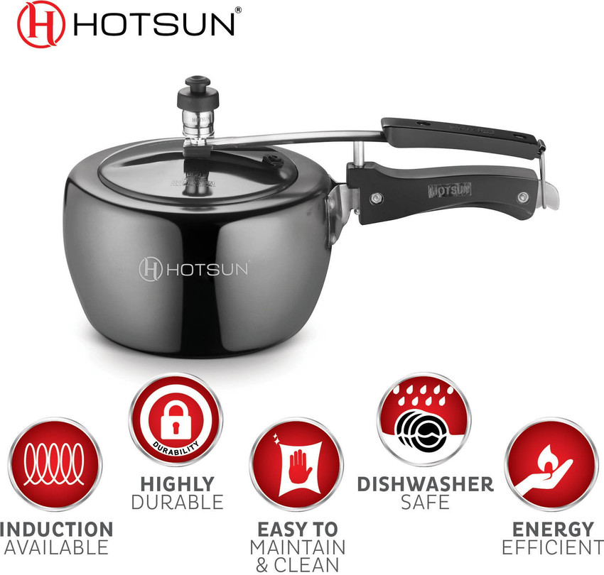 hotsun Pressure Cooker 5Ltr BLACK HARD ANODIZED 5 L Induction