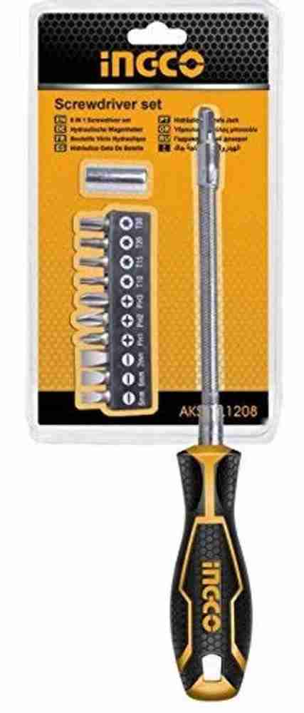 INGCO 12 Pcs Flexible Shaft Screwdriver Set AKSDFL1208