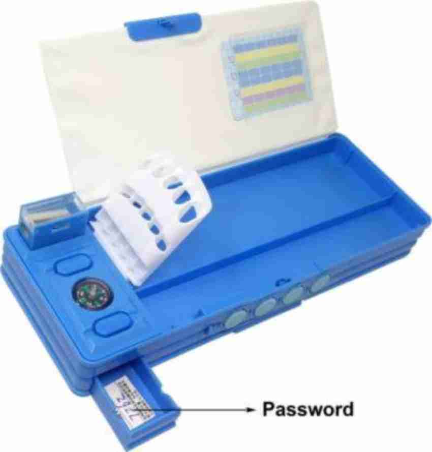 JOY MAKER Kids Pen & Pencil Box  Suitcase Style Password Lock Pencil Case,  Multi-Layer