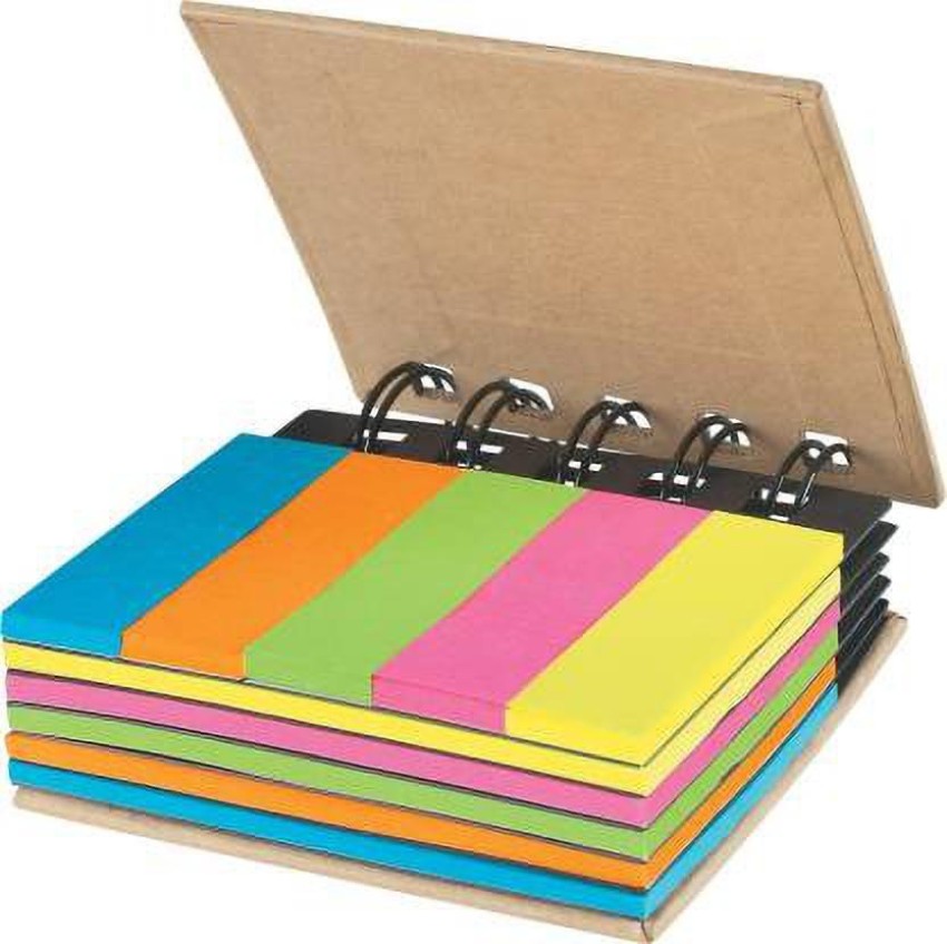 Ozimo Pocket Size Spiral Sticky Notes 25 Sheets Pocket Size Sticky  Notes, 5 Colors 