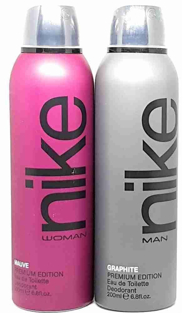 NIKE MAUVE WOMAN GRAPHITE MAN Deodorant Spray For Men Women