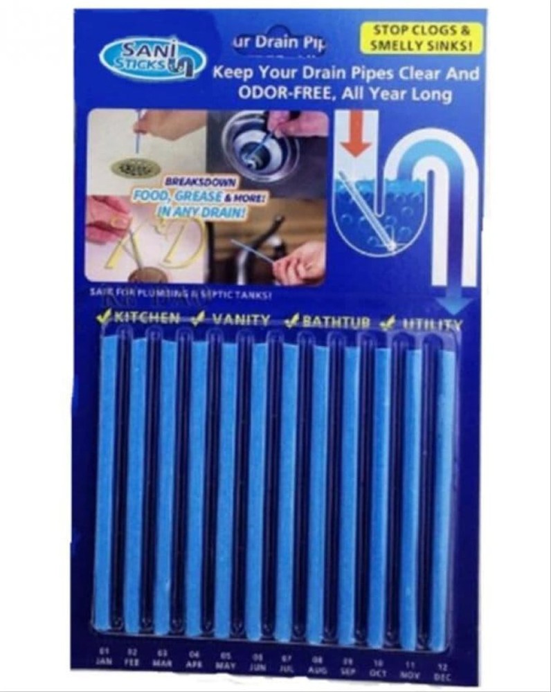 12PCS/ Set Drain Cleaning Sticks Clog Remover Pipe Dredging Rod