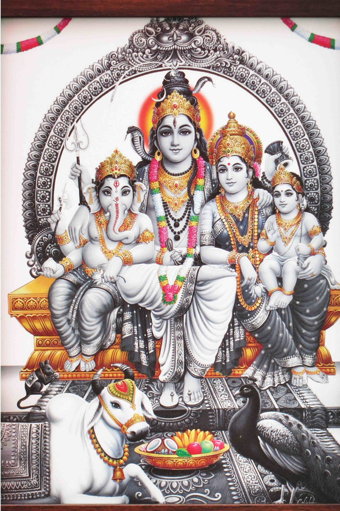 Religious Poster lord lord shiva Shiv Parivar Decorative Poster